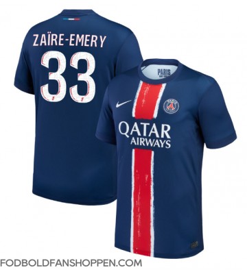 Paris Saint-Germain Warren Zaire-Emery #33 Hjemmebanetrøje 2024-25 Kortærmet